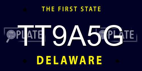 TT9A5G Delaware License Plate
