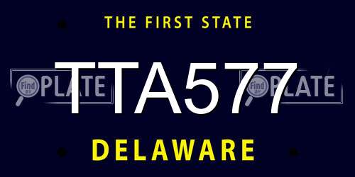 TTA577 Delaware License Plate