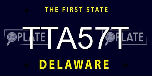 TTA57T Delaware License Plate