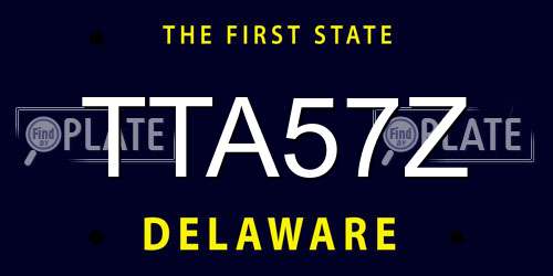 TTA57Z Delaware License Plate
