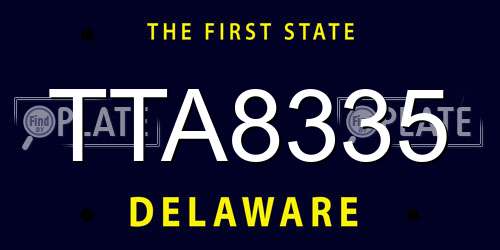 TTA8335 Delaware License Plate