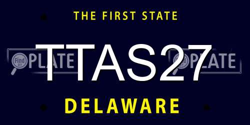 TTAS27 Delaware License Plate