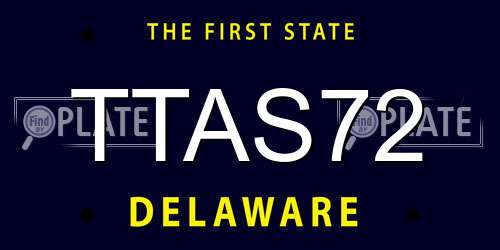 TTAS72 Delaware License Plate