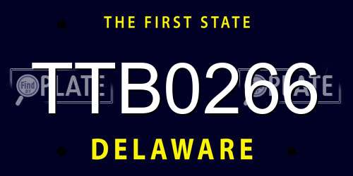 TTB0266 Delaware License Plate
