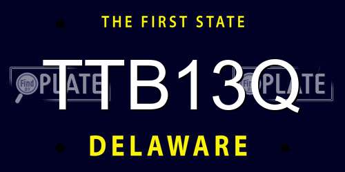 TTB13Q Delaware License Plate