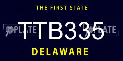 TTB335 Delaware License Plate