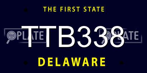 TTB338 Delaware License Plate