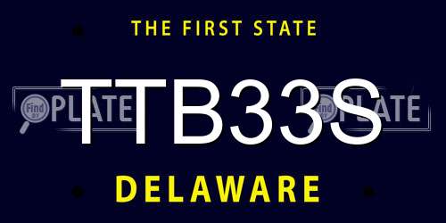 TTB33S Delaware License Plate
