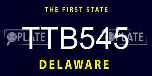 TTB545 Delaware License Plate