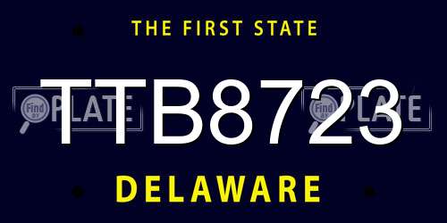 TTB8723 Delaware License Plate