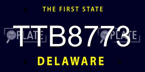 TTB8773 Delaware License Plate