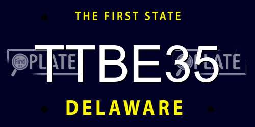 TTBE35 Delaware License Plate