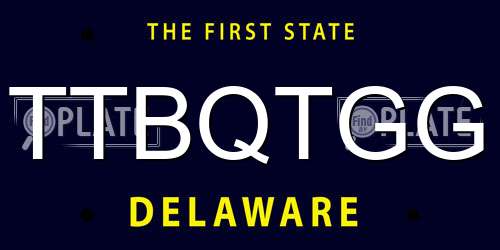 TTBQTGG Delaware License Plate