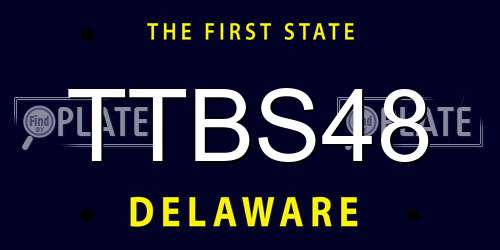 TTBS48 Delaware License Plate