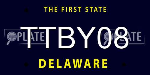 TTBY08 Delaware License Plate
