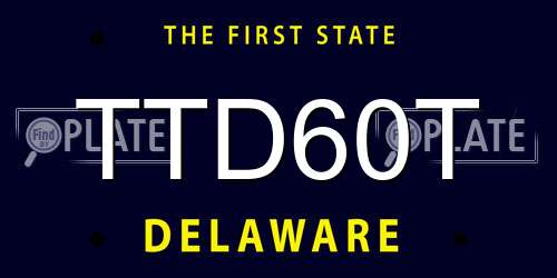 TTD60T Delaware License Plate