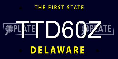 TTD60Z Delaware License Plate