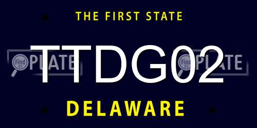TTDG02 Delaware License Plate