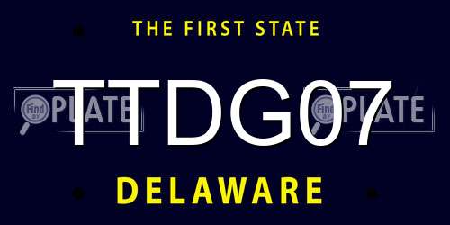 TTDG07 Delaware License Plate