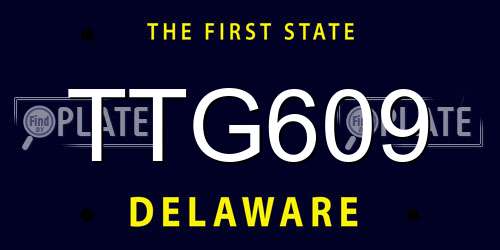 TTG609 Delaware License Plate