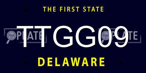 TTGG09 Delaware License Plate