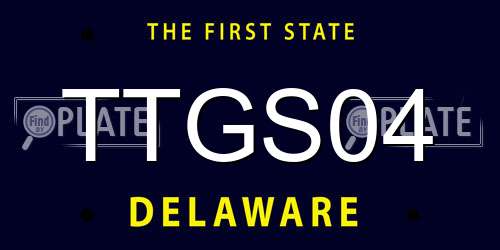 TTGS04 Delaware License Plate