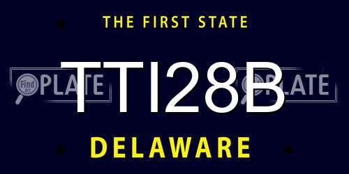 TTI28B Delaware License Plate