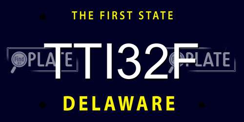 TTI32F Delaware License Plate