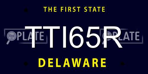 TTI65R Delaware License Plate