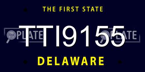 TTI9155 Delaware License Plate