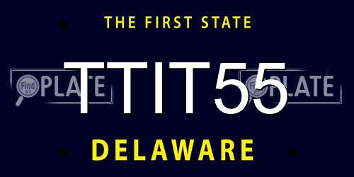 TTIT55 Delaware License Plate