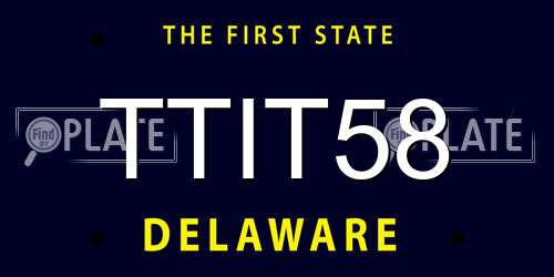 TTIT58 Delaware License Plate