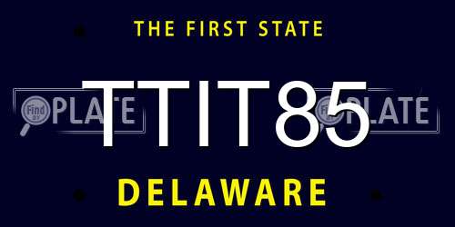 TTIT85 Delaware License Plate