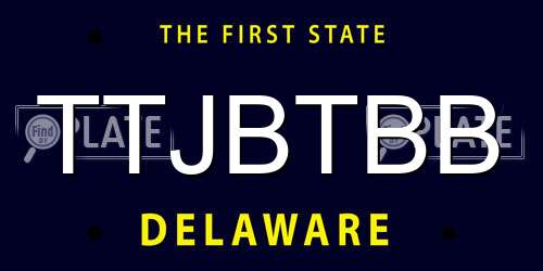 TTJBTBB Delaware License Plate