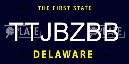 TTJBZBB Delaware License Plate
