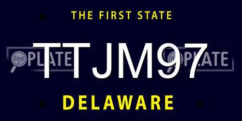 TTJM97 Delaware License Plate