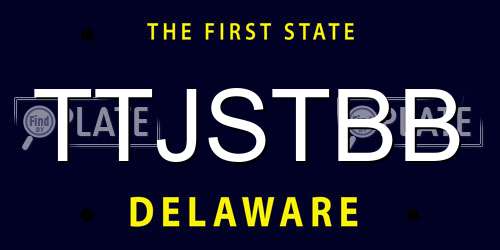 TTJSTBB Delaware License Plate