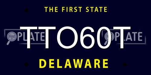 TTO60T Delaware License Plate