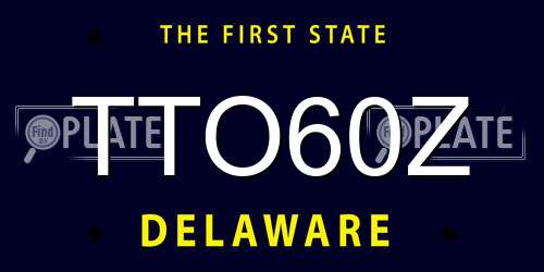 TTO60Z Delaware License Plate