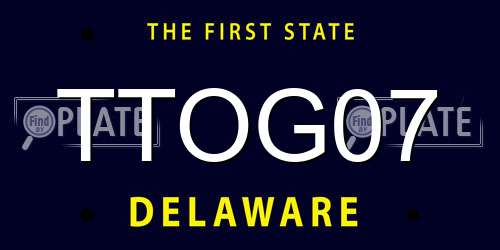 TTOG07 Delaware License Plate