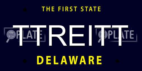 TTREITT Delaware License Plate