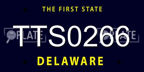 TTS0266 Delaware License Plate