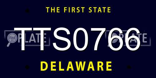 TTS0766 Delaware License Plate