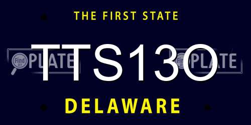 TTS13O Delaware License Plate