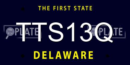 TTS13Q Delaware License Plate