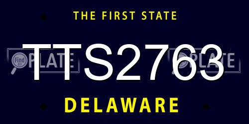 TTS2763 Delaware License Plate
