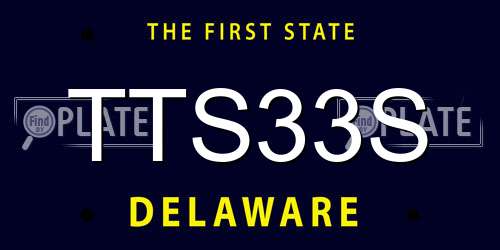 TTS33S Delaware License Plate
