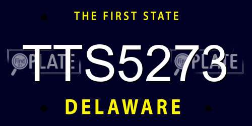 TTS5273 Delaware License Plate
