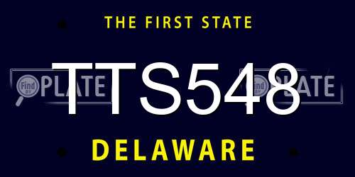 TTS548 Delaware License Plate
