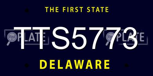 TTS5773 Delaware License Plate